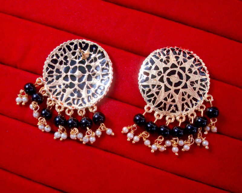 BA304 Daphne Round Patiala Traditional Meeanakari Handmade Earrings ...