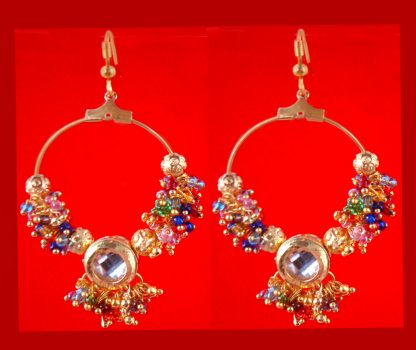 JH26 Daphne Golden Loop LightWeight Multicolor Jhumki For Party Wear