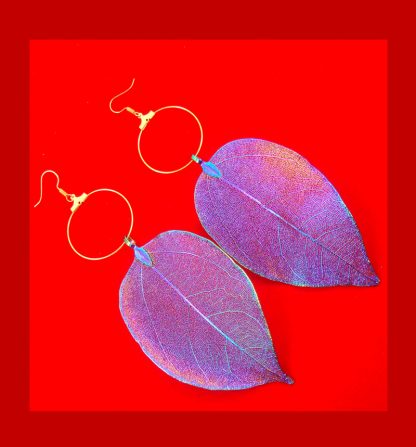 E82 Daphne Fine Finish Double Shade Leaf Hanging Earrings For Woman