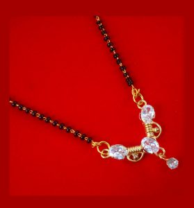 MN42 Daphne Bollywood Inspired Golden Silver Sleek Mangalsutra For Woman