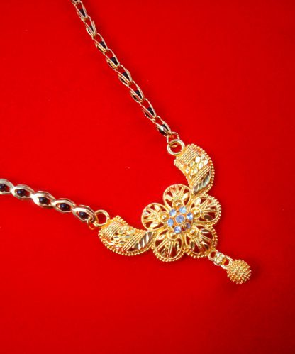 MN46 Daphne Unique Golden Flower Black Bead Necklace For Woman