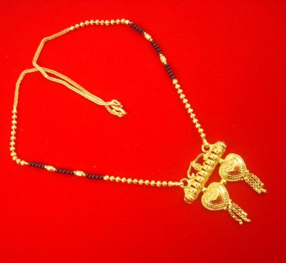 MN63 Daphne Traditional Wear Double Heart Mangalsutra For Woman