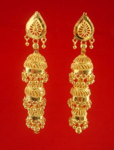 Daphne Three Layer Golden Tone Jhumki For Woman