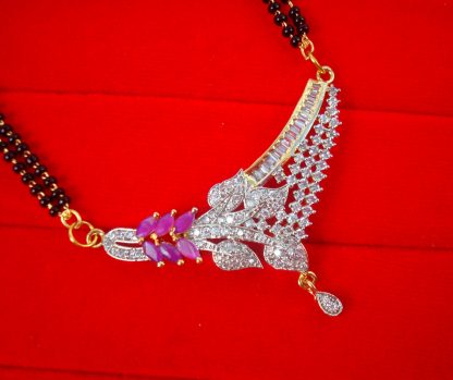ZM30 Daphne Latest Zircon Mangalsutra With Pink Stone For Woman