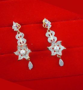 ZE98 Daphne Flower Design Party Wear Studded Zircon Earring For Girls