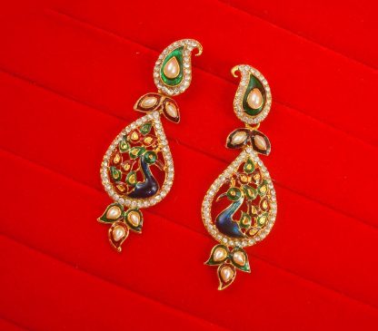 JH60 Daphne Wedding Wear Unique Zircon Peacock Earring For Woman