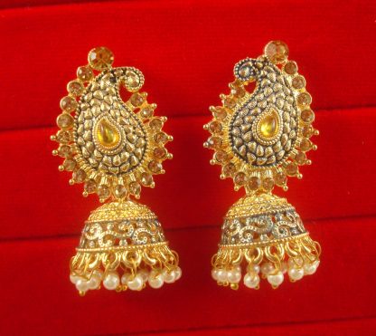 JH656 Daphne Wedding Wear Designer Leaf Shape Jhumki Earring For Girls