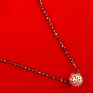 MN25Silver Daphne Minimalist Cute Spherical Mangalsutra for KarvaChauth Celebration