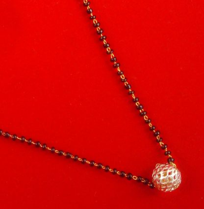 MN25Silver Daphne Minimalist Cute Spherical Mangalsutra for KarvaChauth Celebration