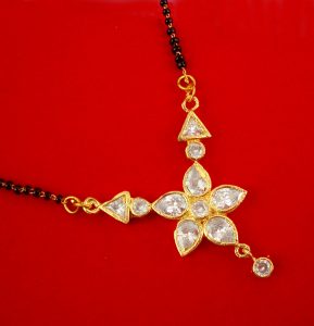 MN82 Daphne Light Weighted Golden Zircon Tiny Mangalsutra For Newly Brides