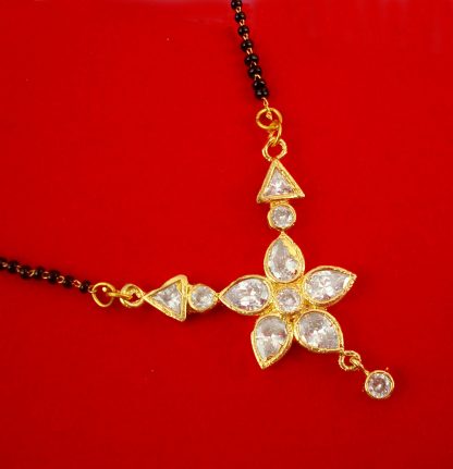 MN82 Daphne Light Weighted Golden Zircon Tiny Mangalsutra For Newly Brides