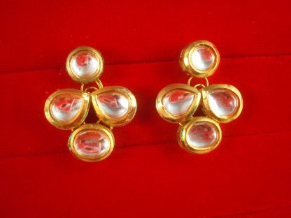 EK18 Daphne Wedding Wear Premium Kundan Flora Shape Earrings For Girls