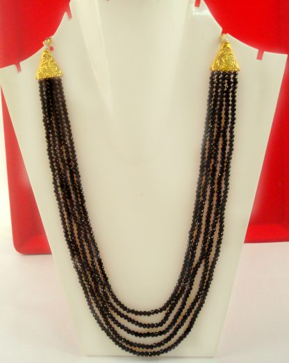 Classy Royal Look Black Small Beaded Multi Layer Necklace Gift For Rakhi