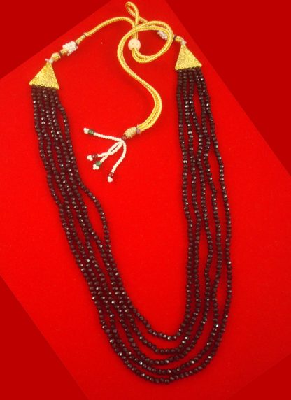 Classy Royal Look Black Small Beaded Multi Layer Necklace Gift For Rakhi