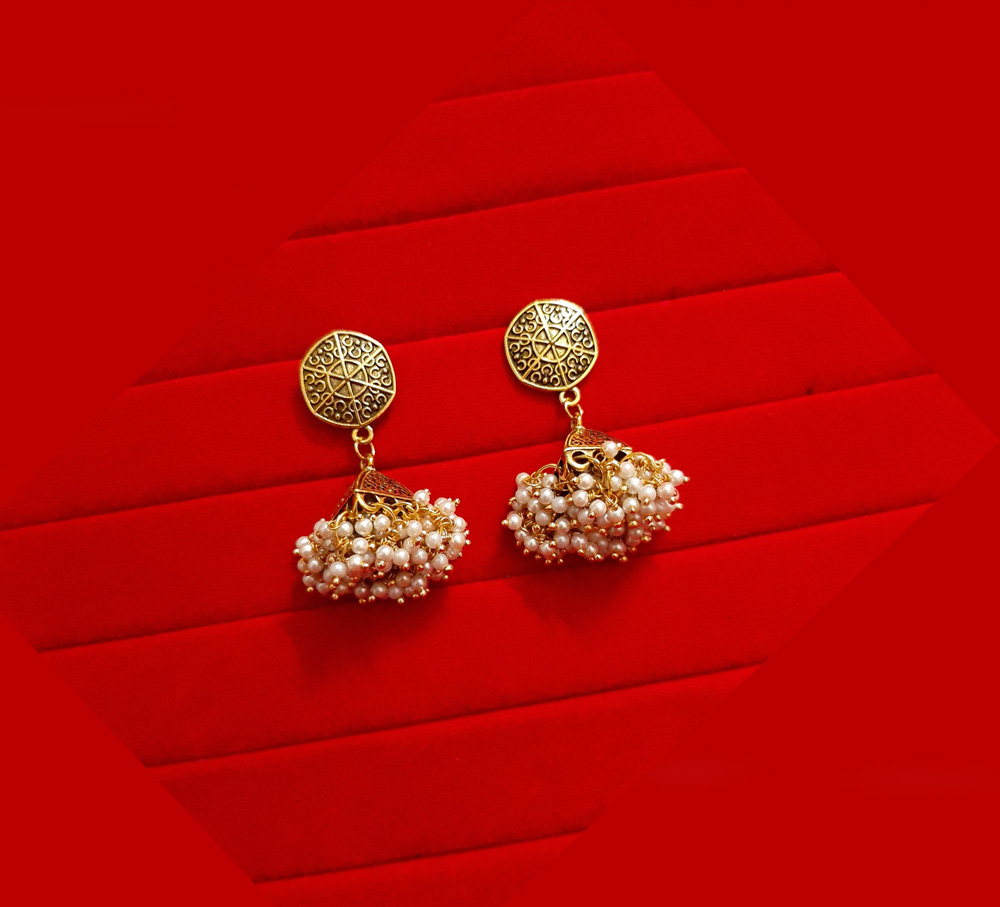 Royal Rajasthani Style Golden Traditional Earrings – Amonroo