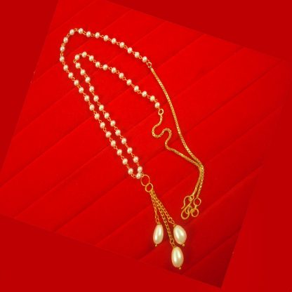 Latest Bollywood Style Wedding Wear Creamy Small Pearl Necklace Chain Pleasant Karwa Chouth Gift For Wife DC33