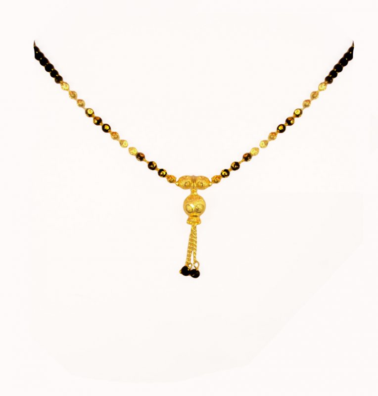 Imitation Jewelry Handmade Daily Wear Golden Black Light Weighted Mangalsutra Necklace,Gift For Her DM63 