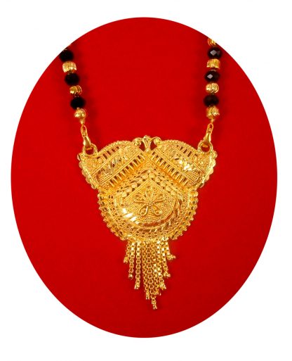 Buy Traditional Gold Plated Indian Style Long Mangalsutra With Golden Black Beaded Chain, Gift For Wife PP12