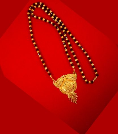 Buy Traditional Gold Plated Indian Style Long Mangalsutra With Golden Black Beaded Chain, Gift For Wife PP12