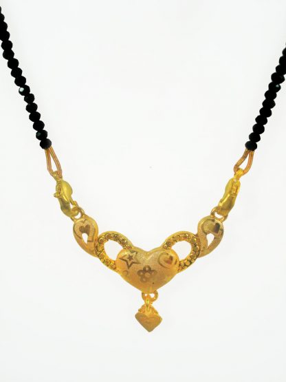 Designer Heart Shape Golden Plated Cute Mangalsutra Valentine Gift For Wife DM97