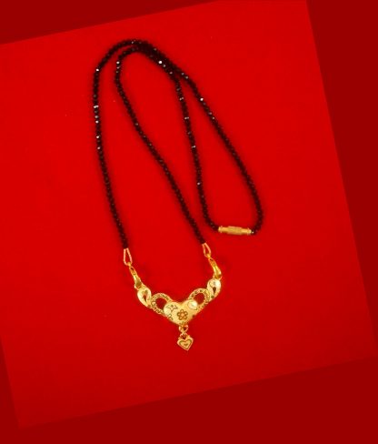 Designer Heart Shape Golden Plated Cute Mangalsutra Valentine Gift For Wife DM97